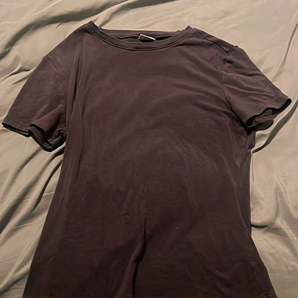 SHEIN Dark Gray Short Sleeve Tee